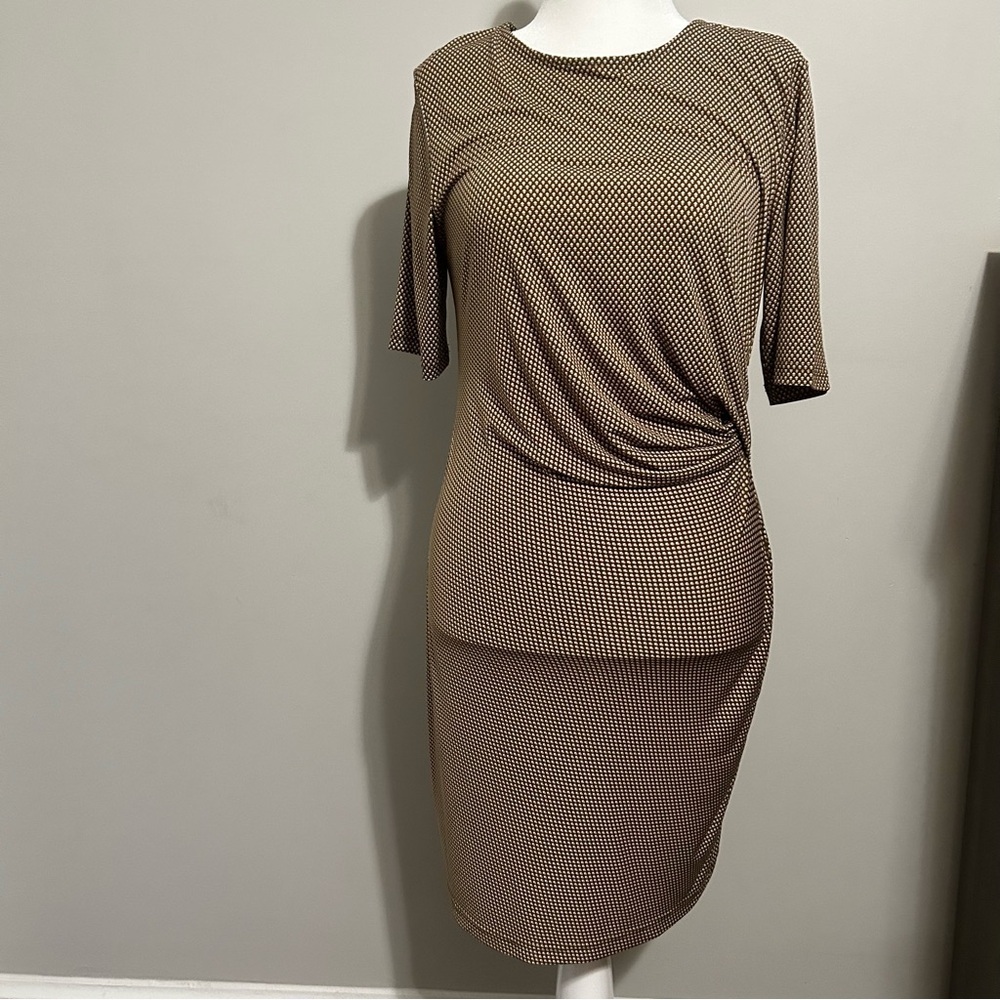 Banana Republic Tan Patterned Midi Dress New With Tags - Picture 1 of 5